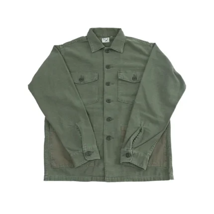 OrSlow 8345 Pocket Fatigue Shirt Reverse Sateen – Dark Olive Stone