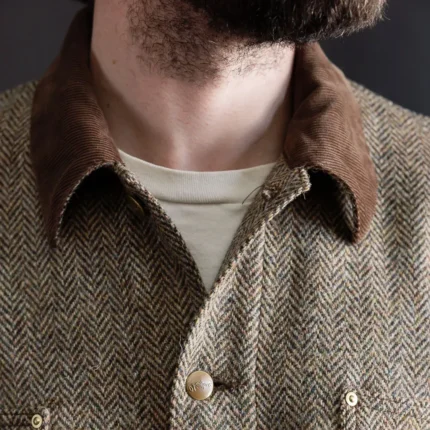 orSlow 01-6034-H47K Harris Tweed Relaxed Fit Coverall Jacket – Khaki