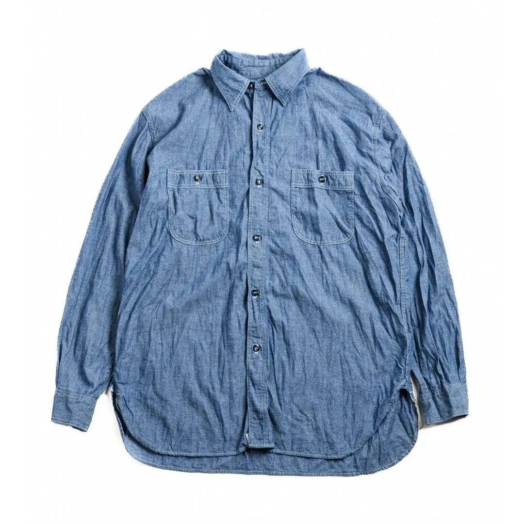 Orslow-Lot-8270–84-Relax-Fit-Chambray-Work-Shirt-2-Year-Wash-Front Orslow (Lot 8270–84) Relax Fit Chambray Work Shirt
