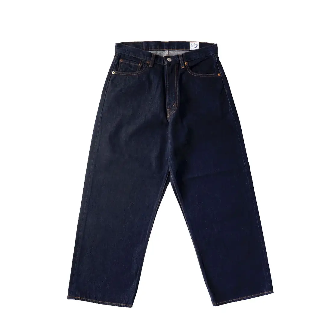 Super-Dads-Denim-Pants-One-Wash-Front orSlow Super Dad’s Denim Pants