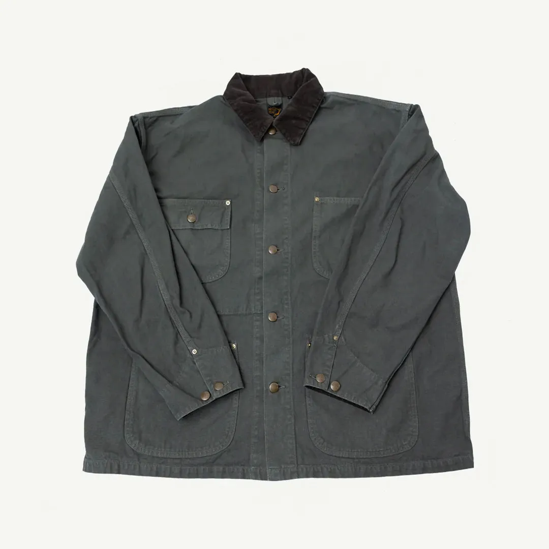 orSlow-01-6034-76-Relax-Fit-Coverall-Jacket-Front OrSlow 01-6034-76S Relaxed Fit Coverall Jacket – Army Green