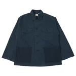orSlow Herringbone Twill Contrast Pocket Overshirt – Navy