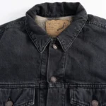 OrSlow 01-6105-D61SK – Organic Cotton Flannel Check Lining Type 3 Denim Jacket – Black Denim Stone